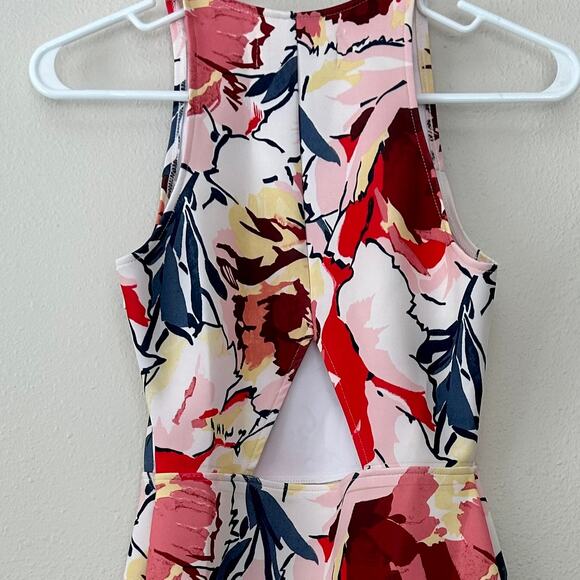 Abercrombie and Fitch floral halter mini key hole back spring colorful flowers S - Picture 12 of 15